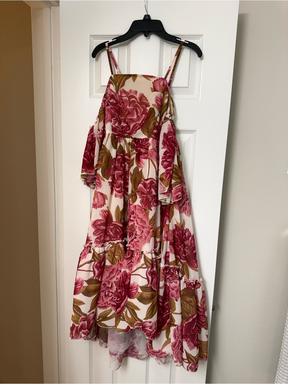 Mia Joy - Size 10 - Girls Pink Floral Tiered Sundress with Ruffle Hem
